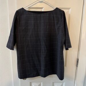 Banana Republic Black Boxy 3/4 Sleeve Blouse